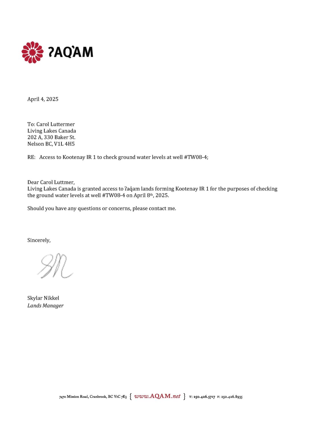 access letter
