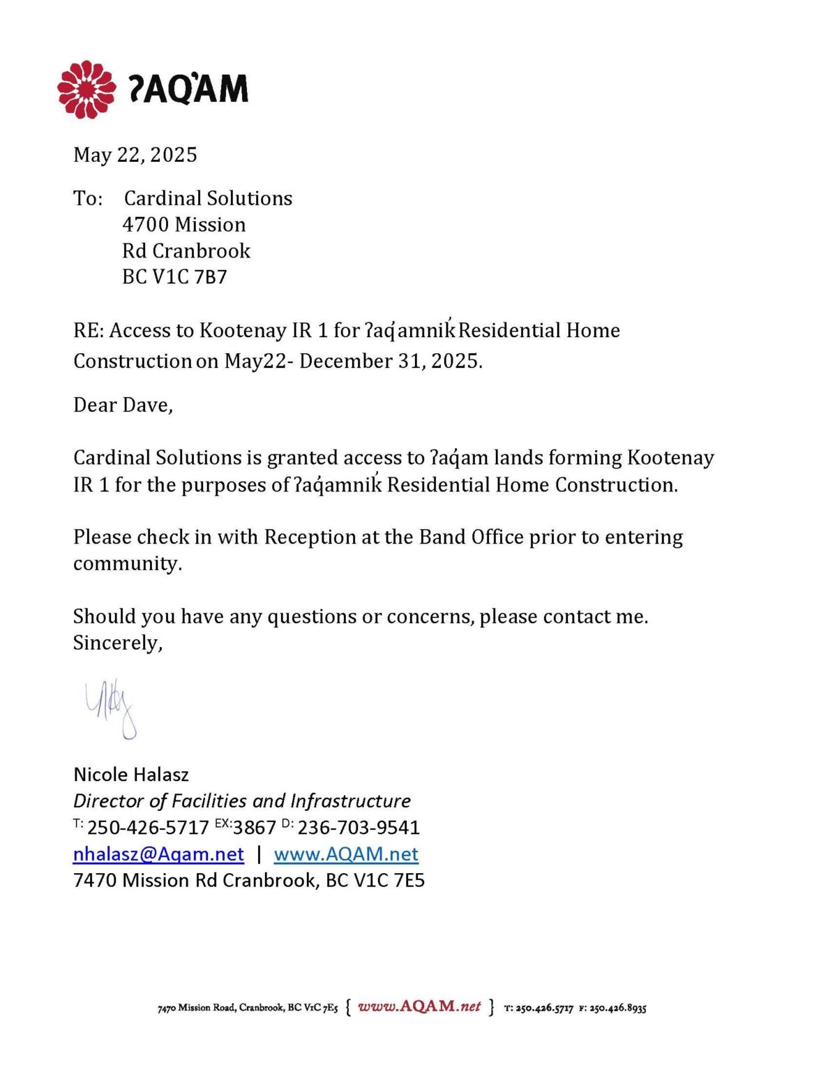 Access Letter
