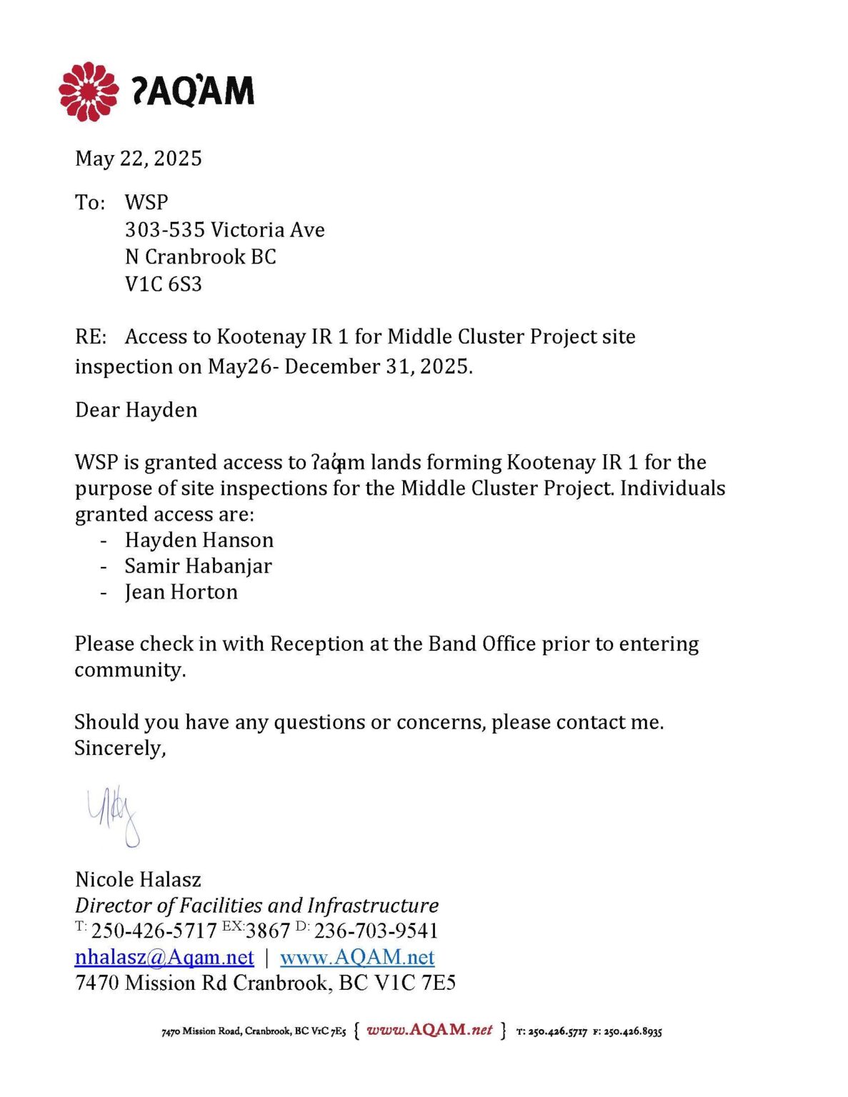 access letter