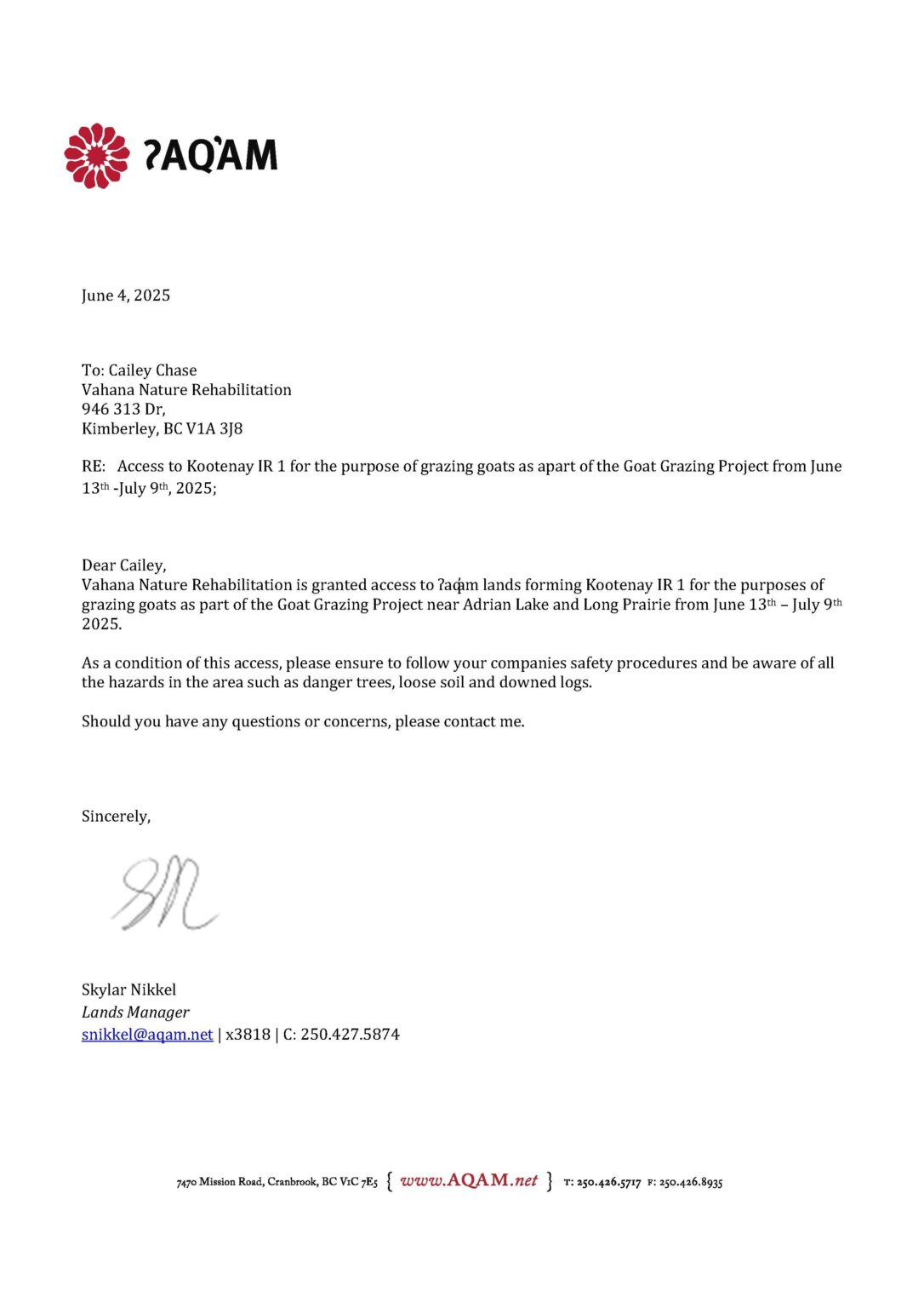Access Letter